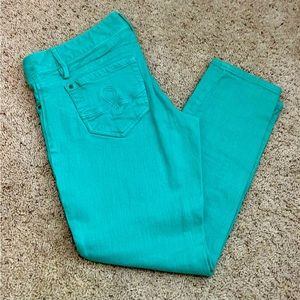 Lilly Pulitzer Worth Skinny Mini Jeans Size 12 teal   Crop jeans Casual Color